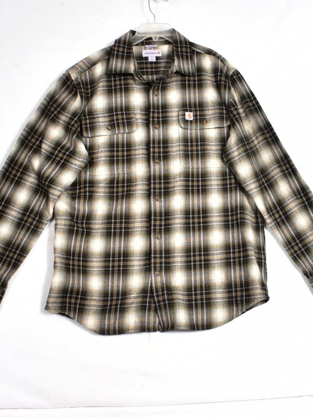 Carhartt Shirt Jacket Men's Medium Plaid 100% Cotton Flannel Shacket 10348 391
